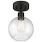 Access Lighting Port Nine Burgundy, Burgundy LED SemiFlush, Matte Black Finish, Seeded Glass 63148LEDDLP-MBL/SDG - alternate 5